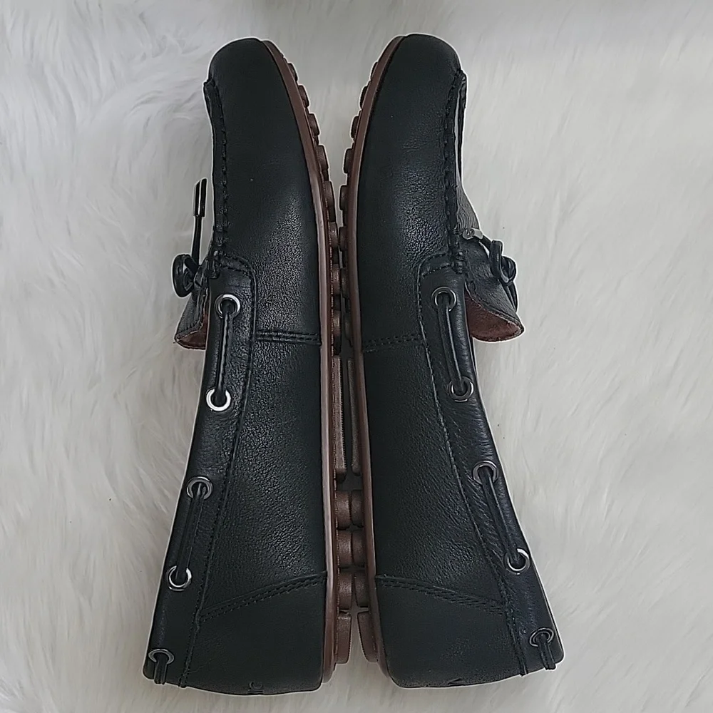 VIONIC NeW Virginia Black Leather Ortho Slip On Driving‎ Moccasin Loafer 10 WIDE